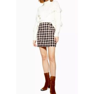 Top Shop Check Boucle Mini Skirt
